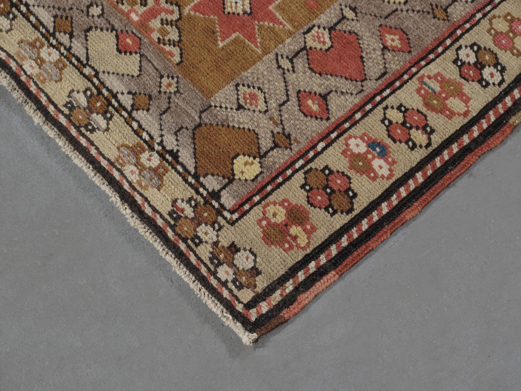 Hand-Knotted Antique Caucasian Shirvan Rug  For Sale