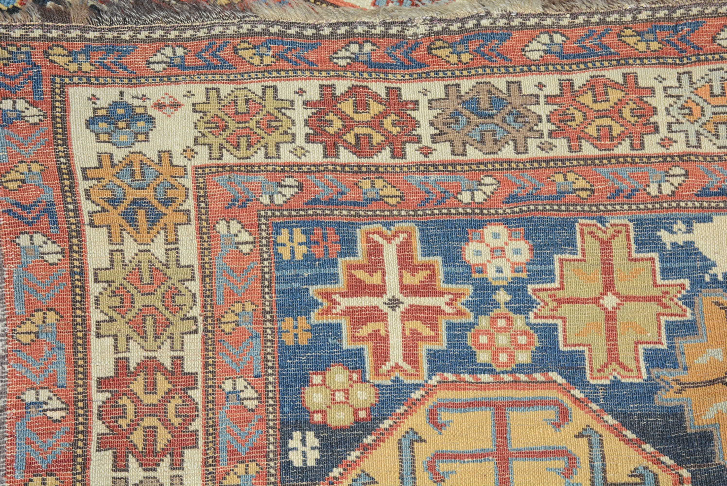 Wool Antique Caucasian Shirvan Rug For Sale