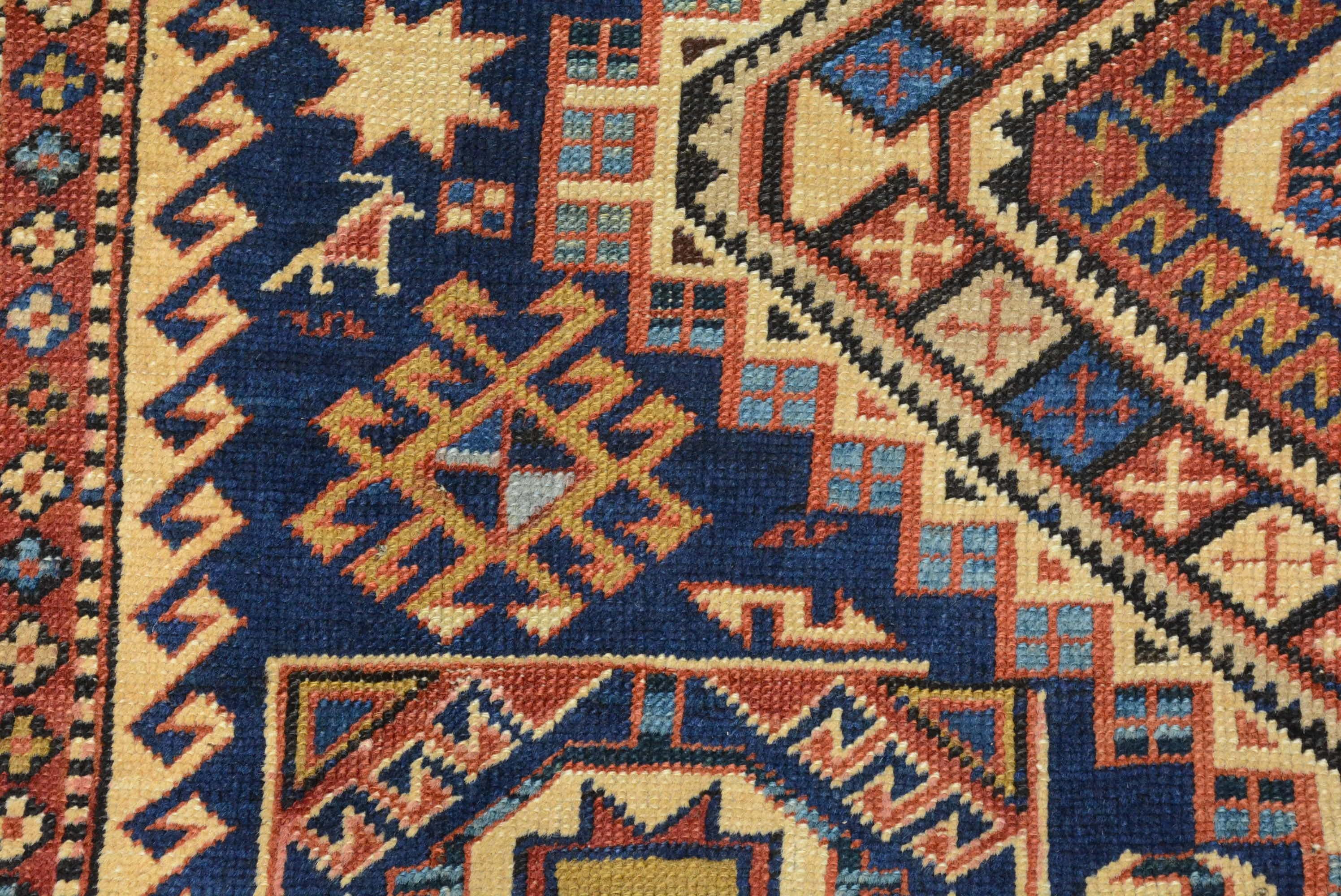 Wool Antique Caucasian Shirvan Rug For Sale