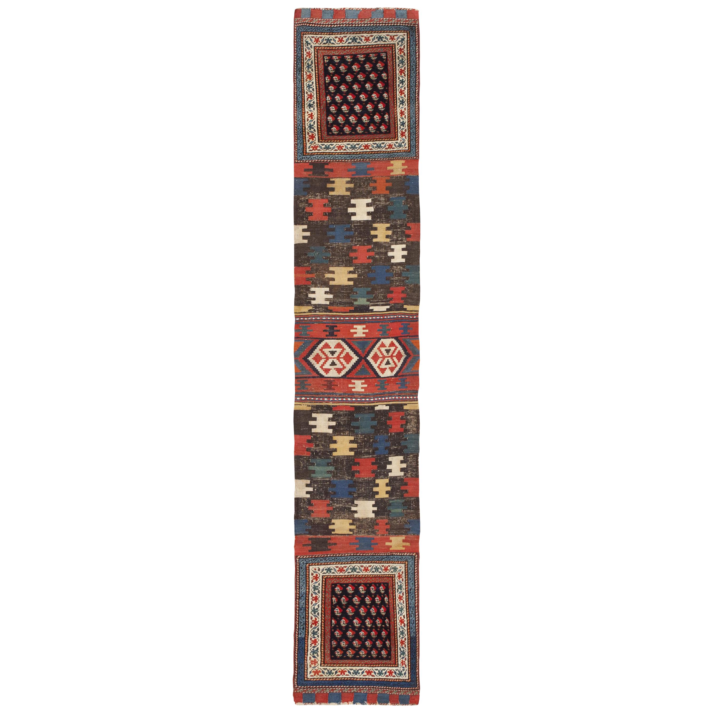 Antique Caucasian Shirvan Rug. Size: 1 ft 7 in x 7 ft 8 in 
