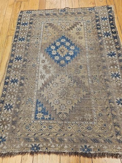 19th Century Handwoven Caucasian Shirvan Area Rug, Medallion Design