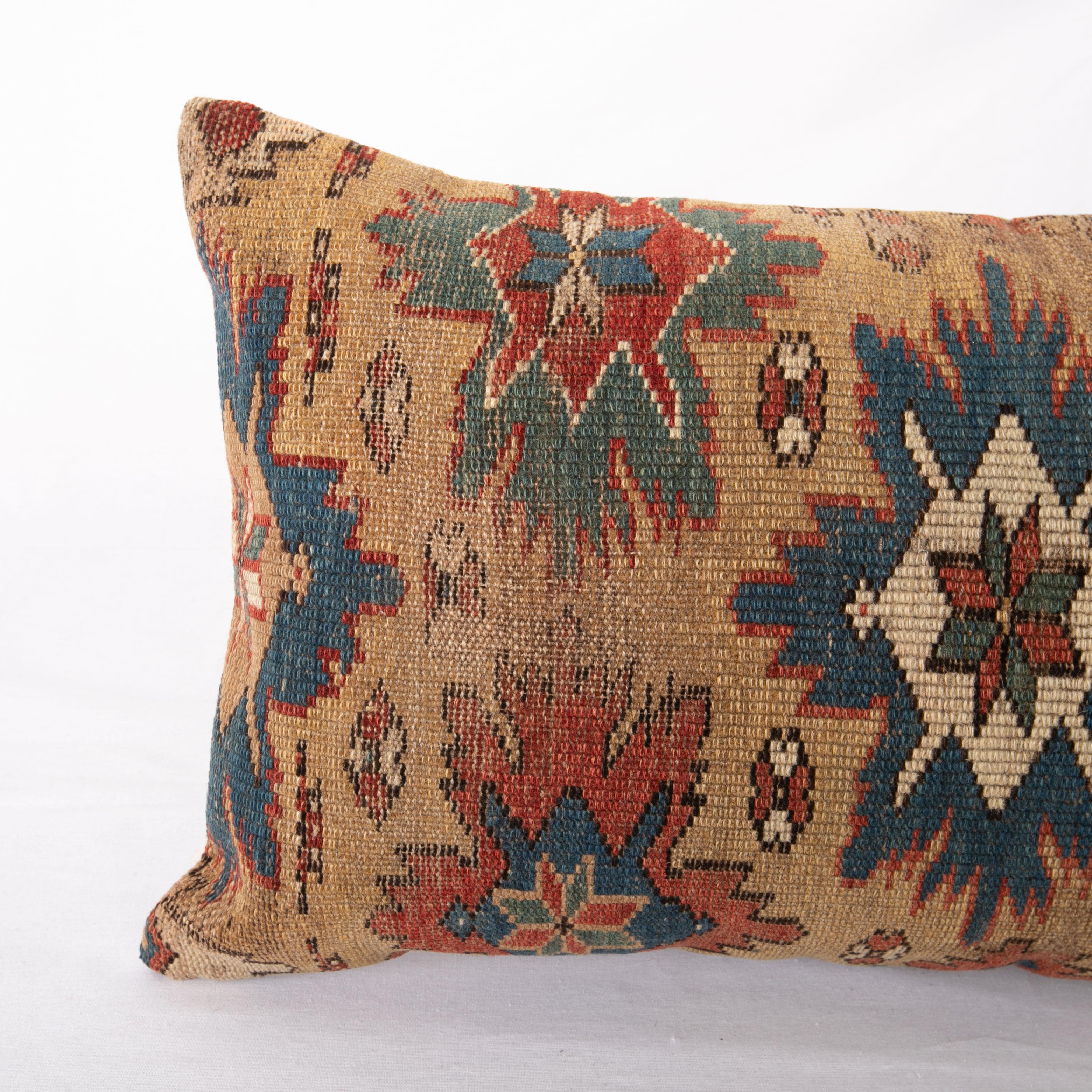 Hand-Woven Antique Caucasian Shirvan Rug Pillow Late 19th C For Sale