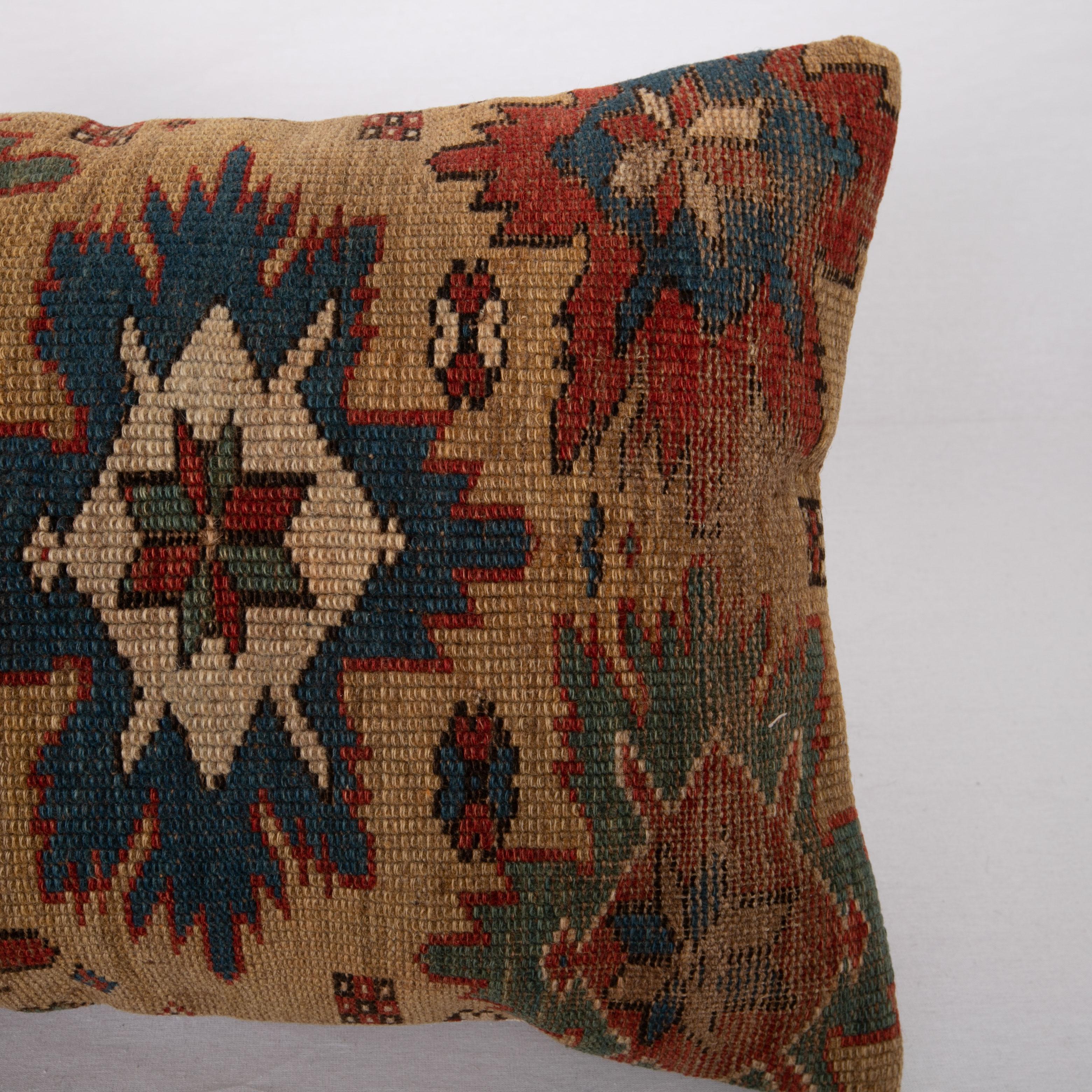 Antique Caucasian Shirvan Rug Pillow Late 19th C In Distressed Condition For Sale In Istanbul, TR