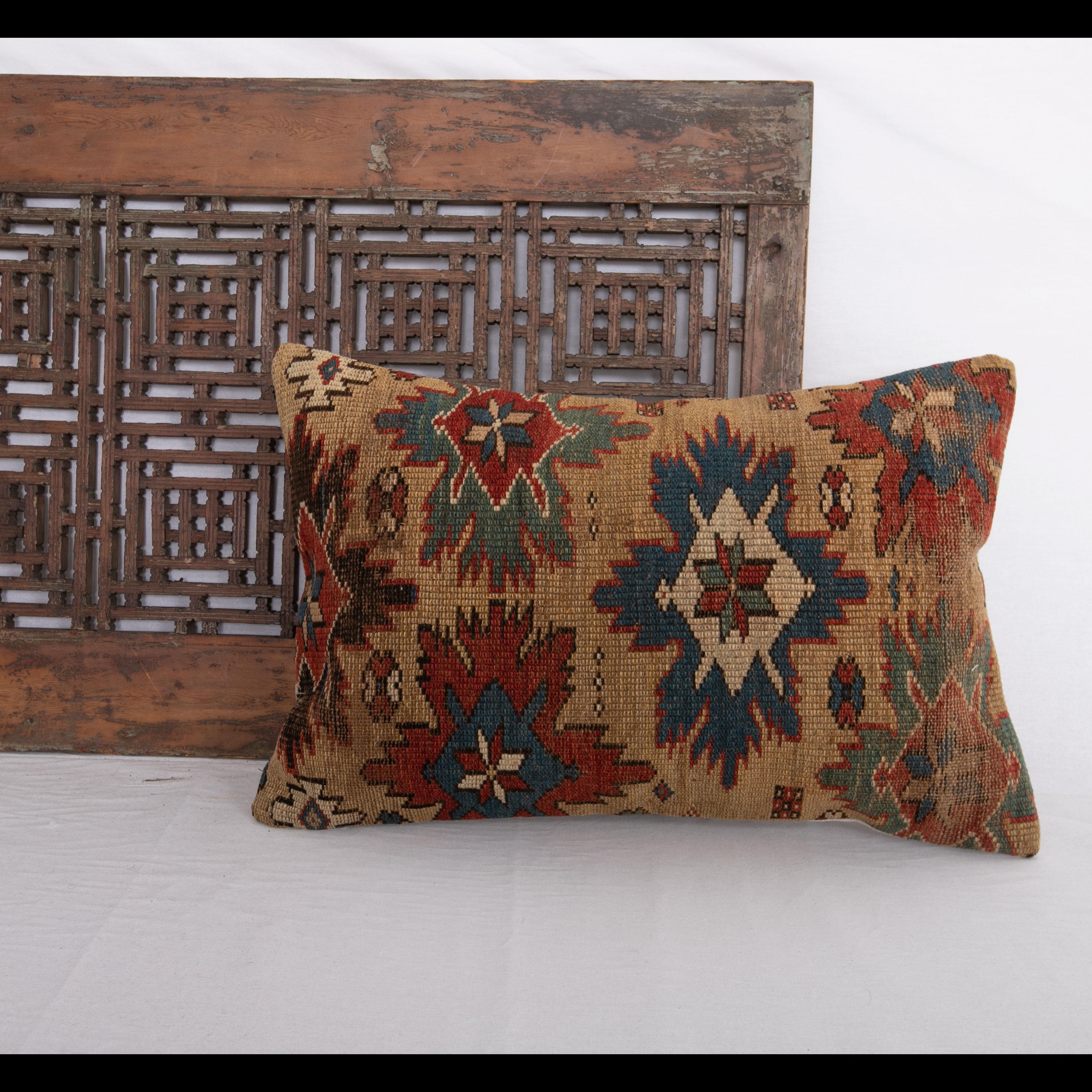 Wool Antique Caucasian Shirvan Rug Pillow Late 19th C For Sale