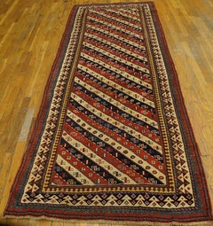 Tappeto Shirvan Runner caucasico del XIX secolo ( 3'4" x 9'5" - 102 x 287 )