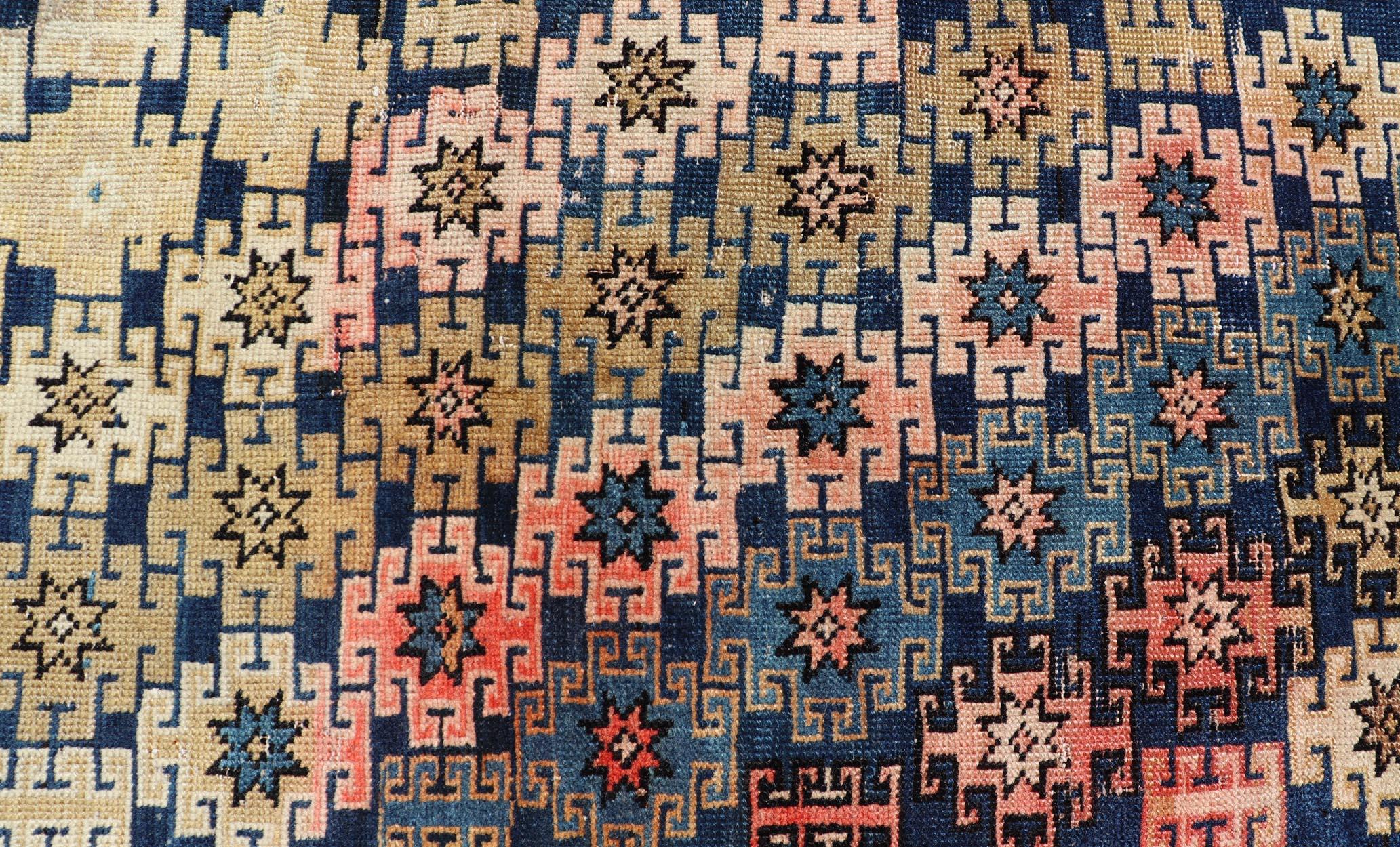 Antique Caucasian Shirvan Rug with All-Over Blossoming Tribal Motifs For Sale 3