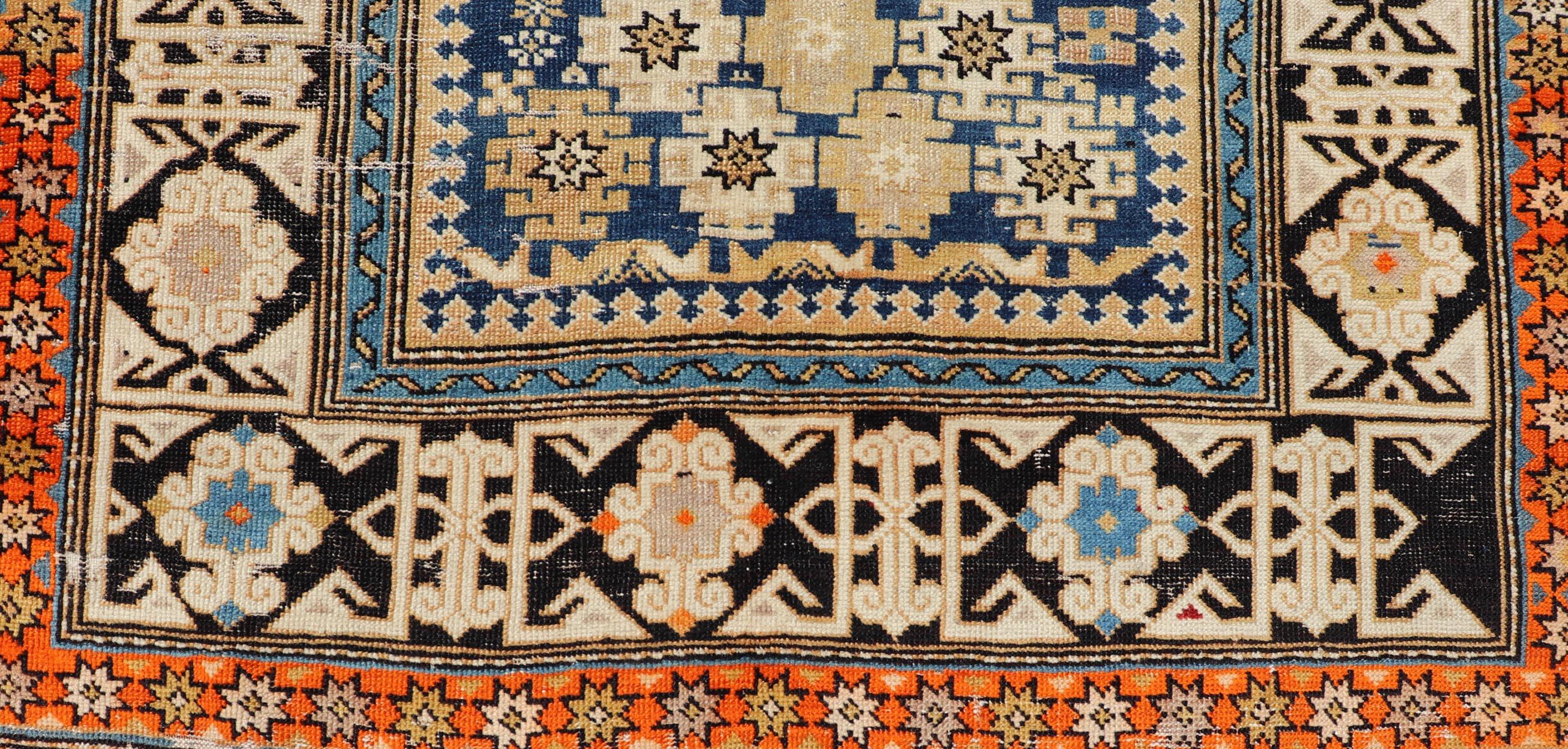 Antique Caucasian Shirvan Rug with All-Over Blossoming Tribal Motifs For Sale 2