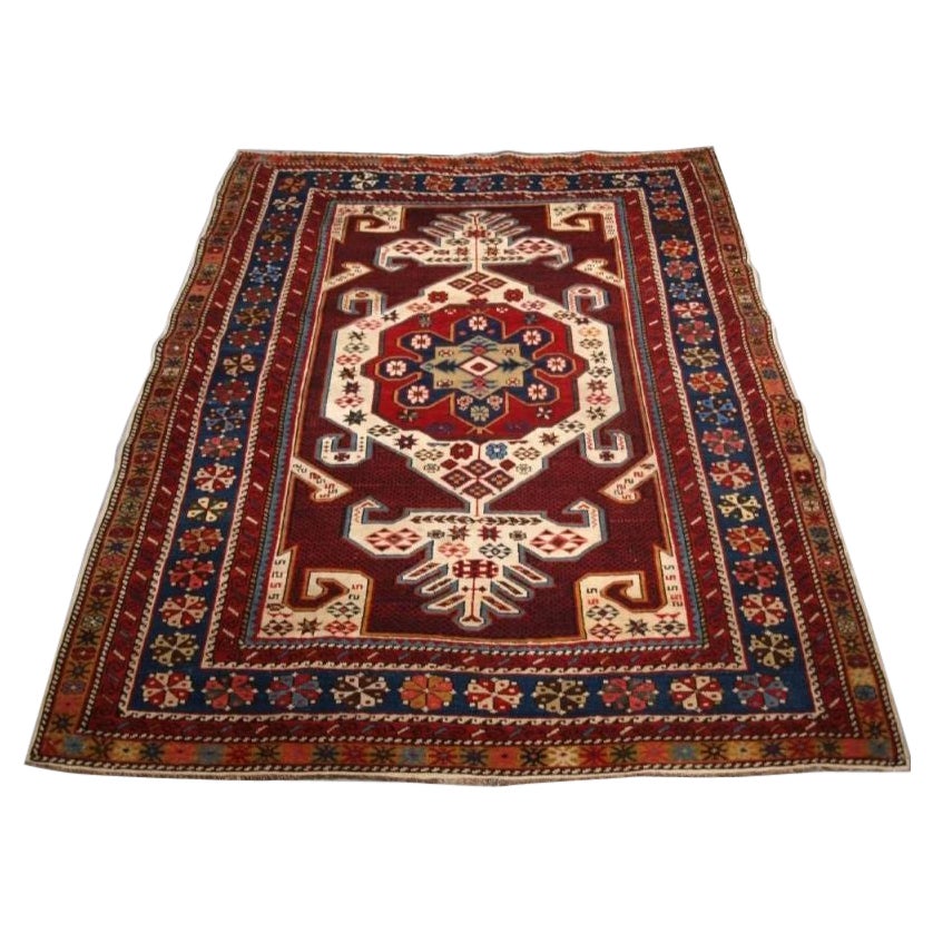 Alfombra antigua caucásica Shirvan con diseño "Gymyl", circa 1900