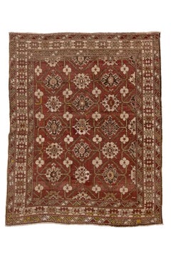 Antique Caucasian Shirvan Rug with Lattice and Rosette Motifs