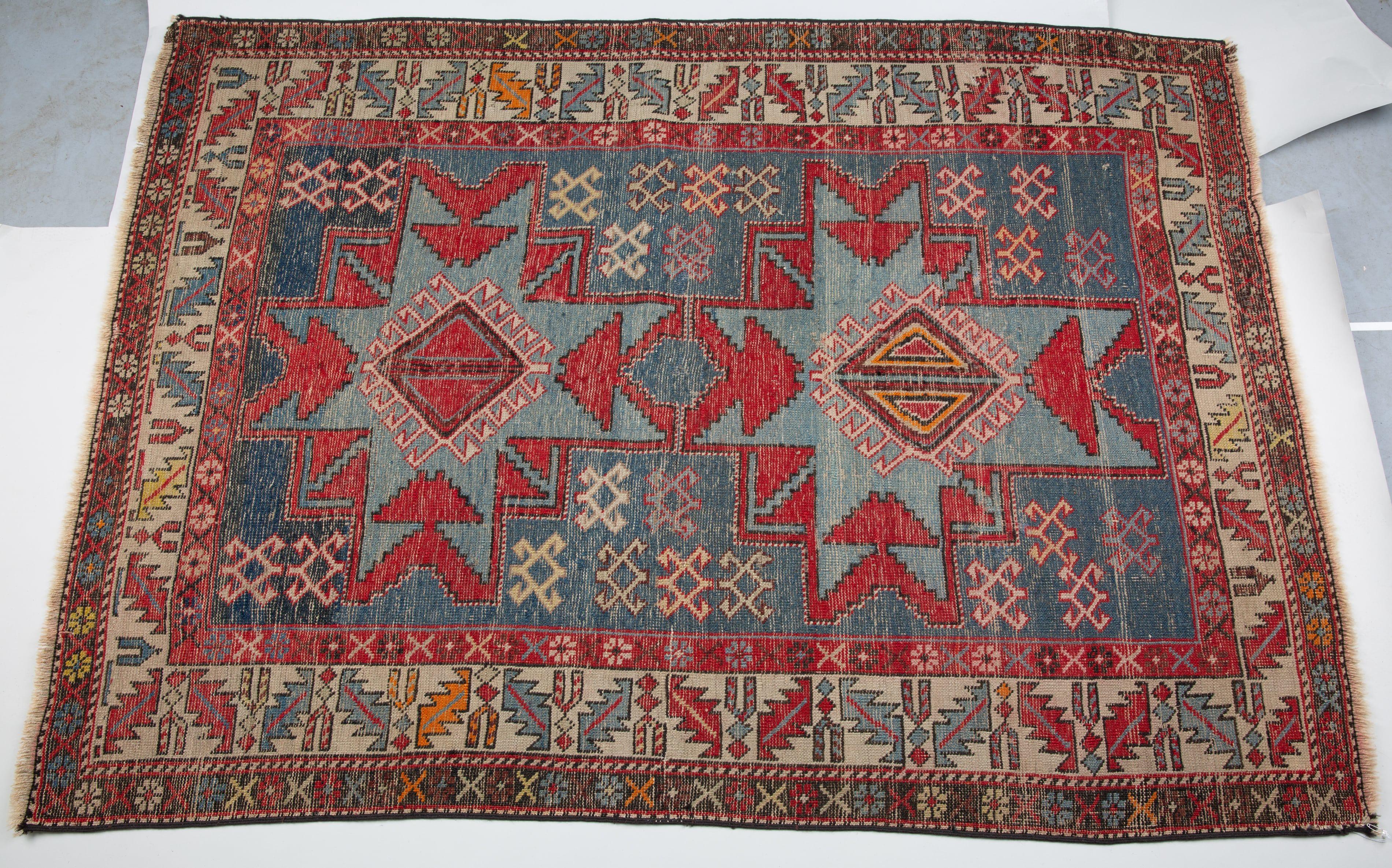 Kazak Antique Caucasian Shirvan Rug with Lesghi Star