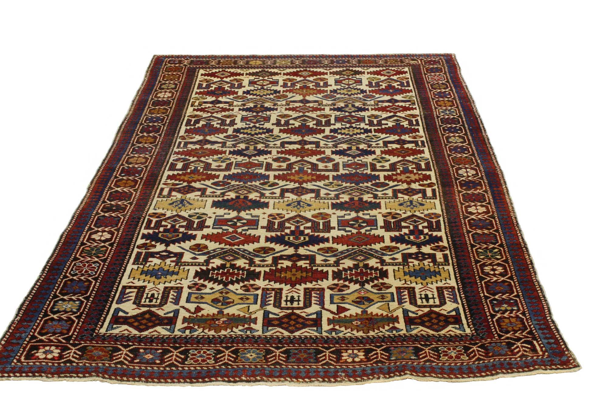 Antique Caucasian Shirvan Rug with Modern Tribal Style For Sale 3