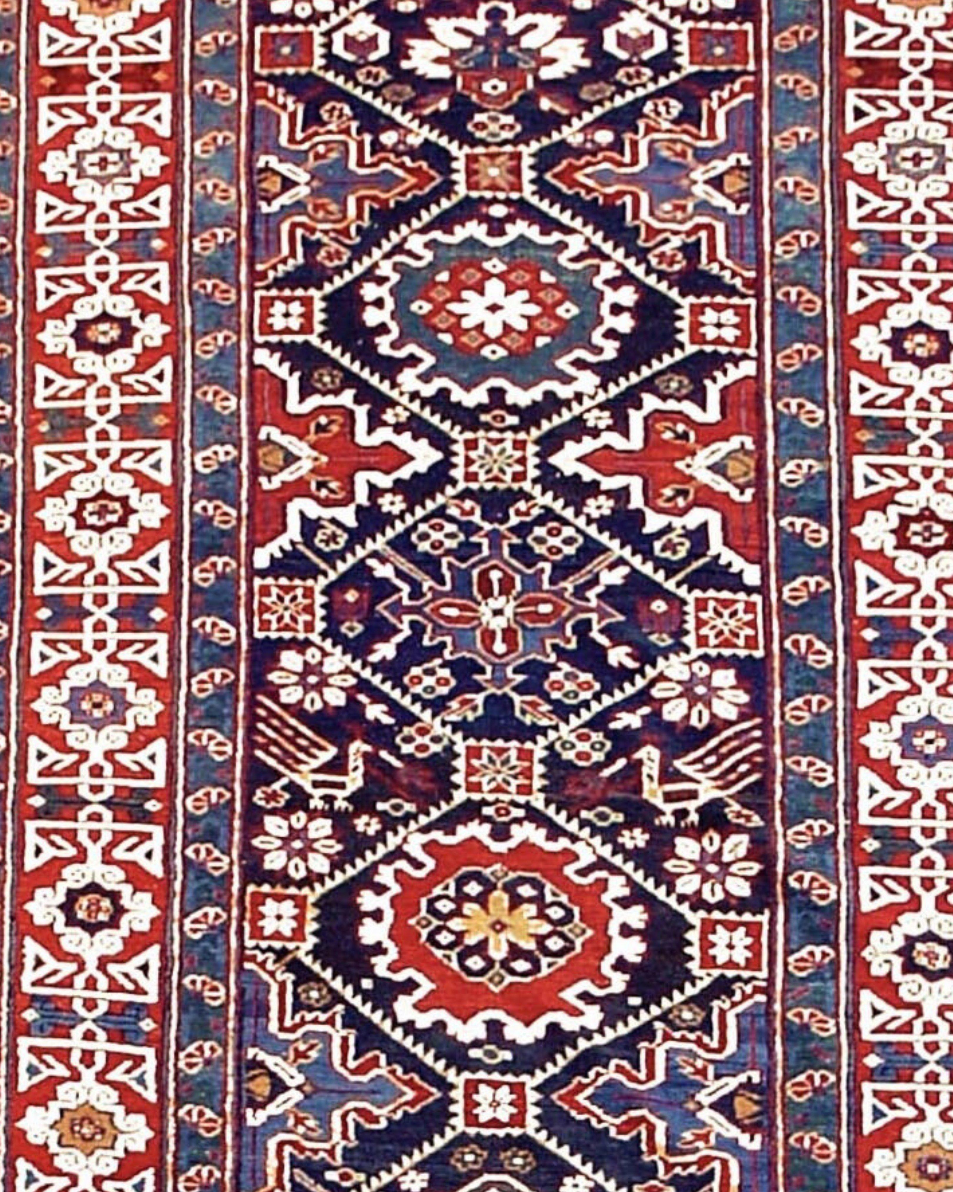 Antique Caucasian Shirvan Runner Rug, Late 19th Century

Minor repiling.

Additional information:
Dimensions: 3'6