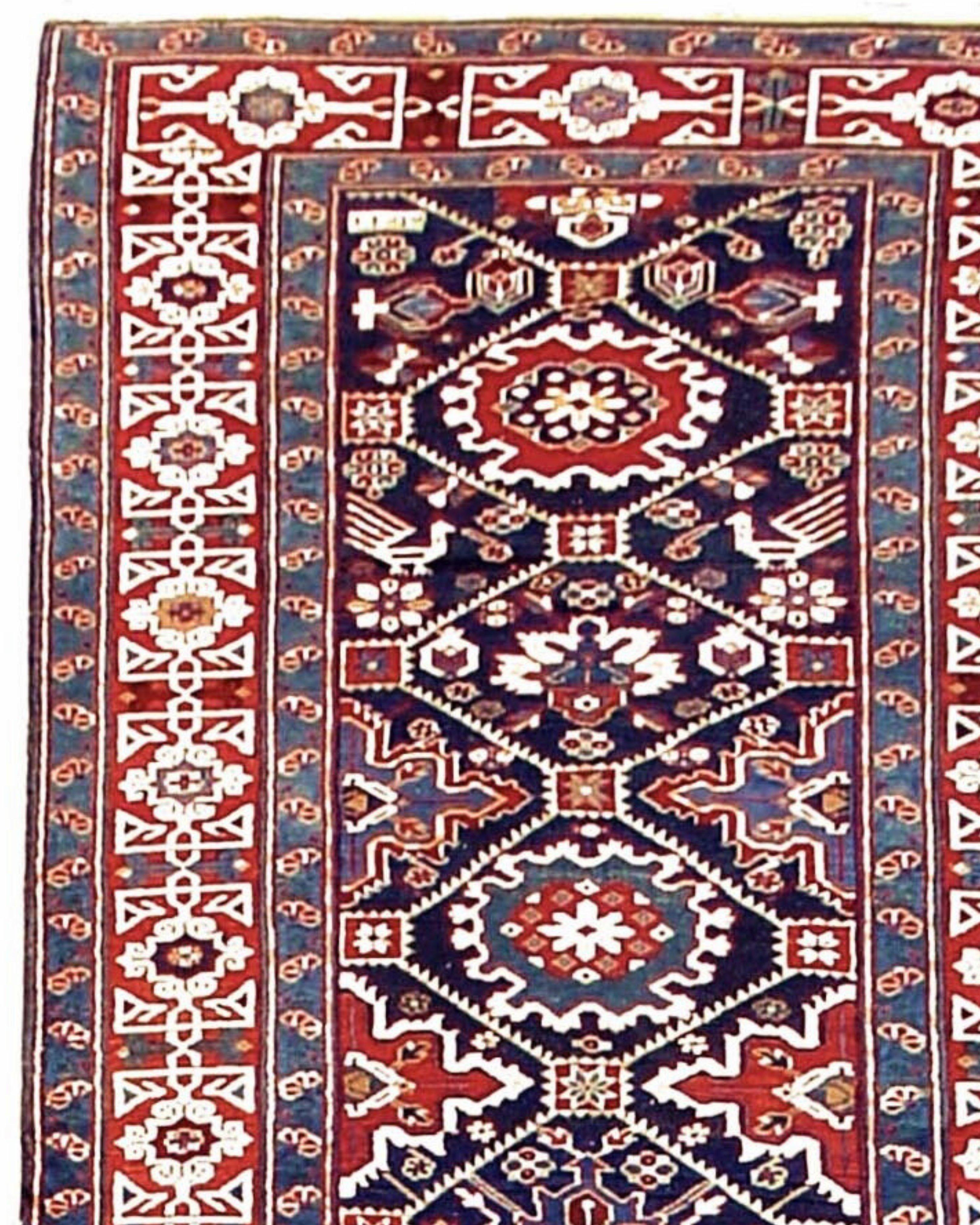 Hand-Woven Antique Caucasian Shirvan Runner, 19th Century For Sale