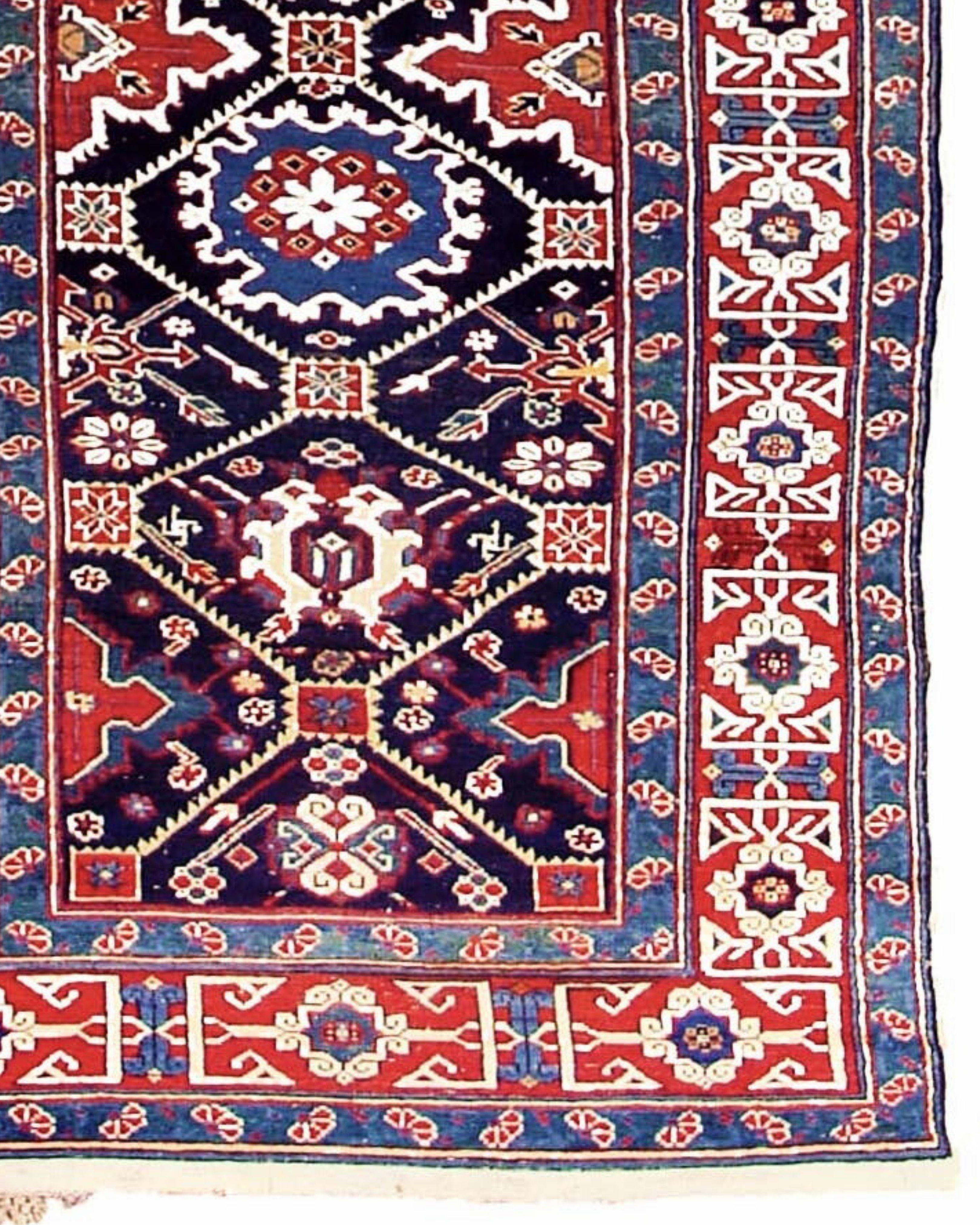 Wool Antique Caucasian Shirvan Runner, 19th Century For Sale