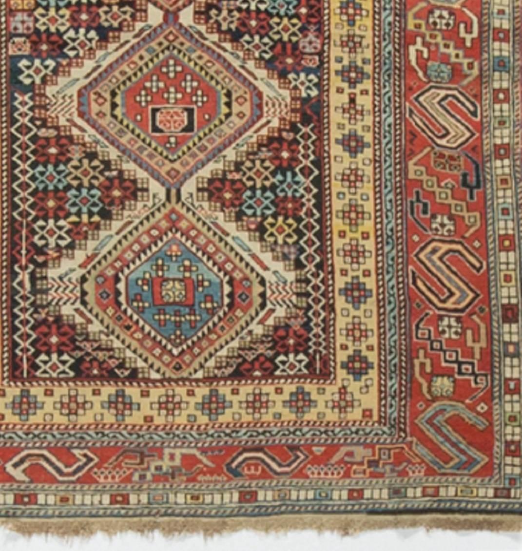 Antiker kaukasischer Schirwan-Läufer, um 1880, 1,82 m x 1,83 m (Handgewebt) im Angebot