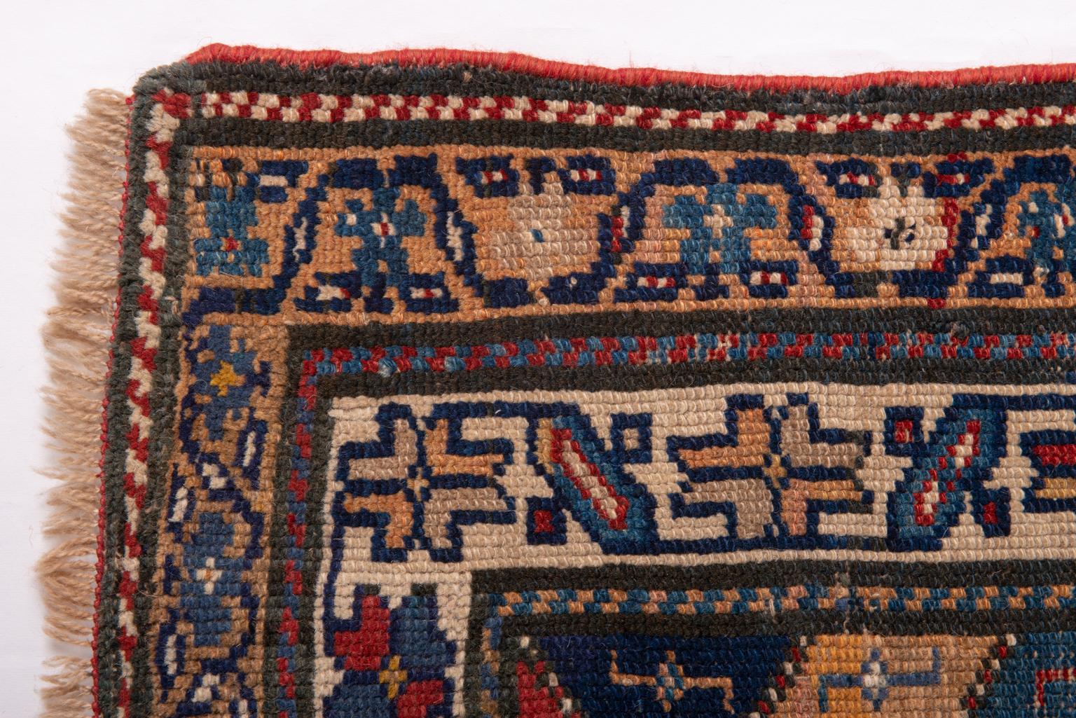 Hand-Knotted Antique Caucasian Shirvan Runner For Sale