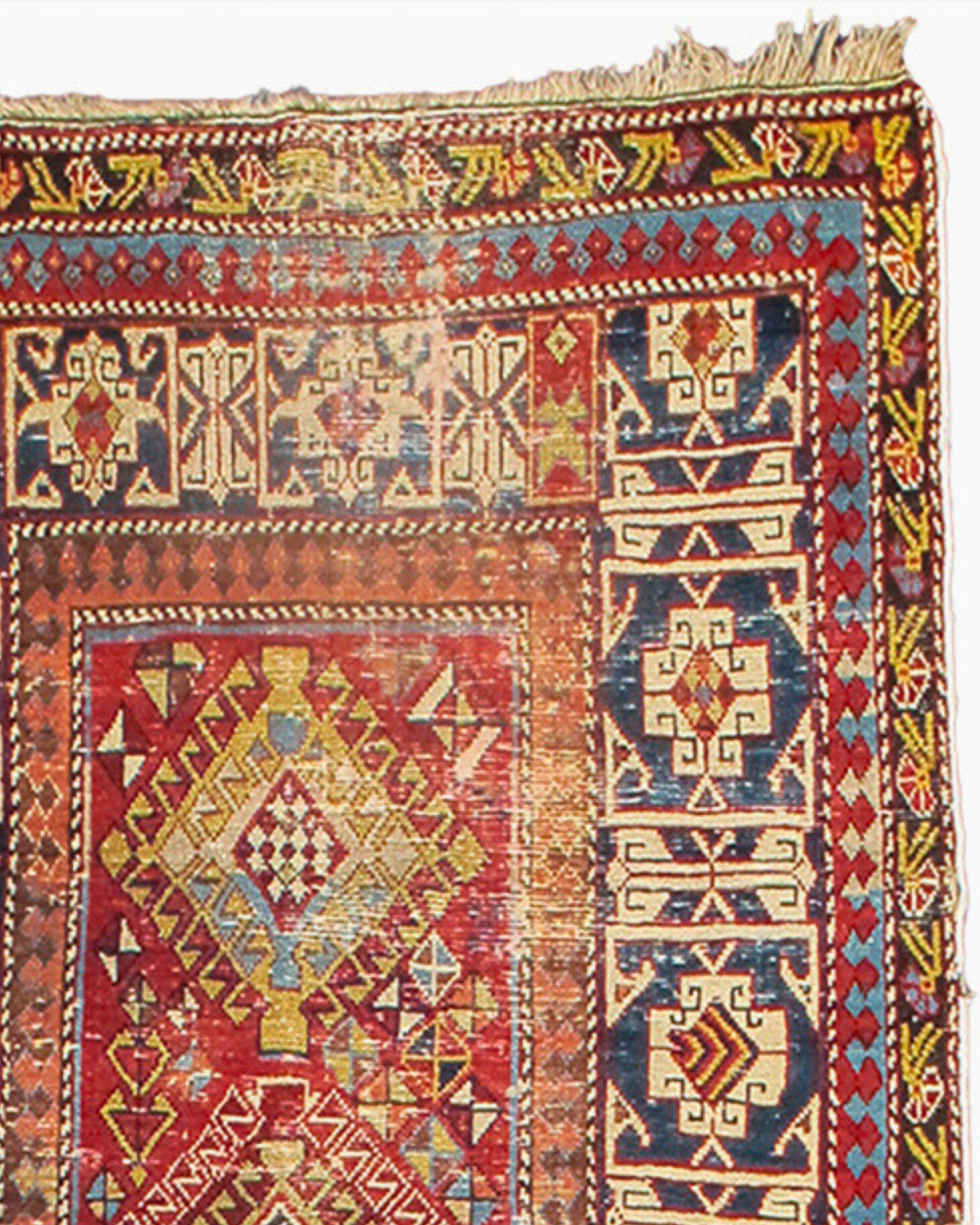 Caucasien Tapis de couloir Shirvan caucasien ancien, milieu du 19e siècle en vente