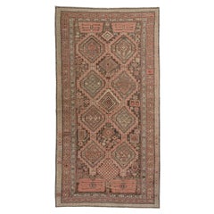 Alfombra Tribal Shirvan Caucásica Antigua de Color Marrón Claro y Óxido Coralino