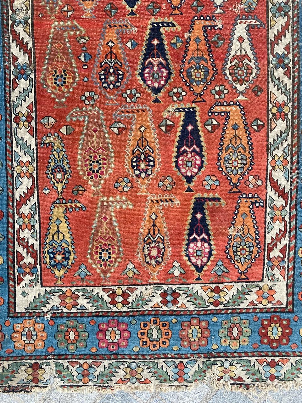Nice 19th century shirwan rug with beautiful botteh design and pretty natural colors, entirely hand knotted with wool velvet on wool foundation.

✨✨✨
