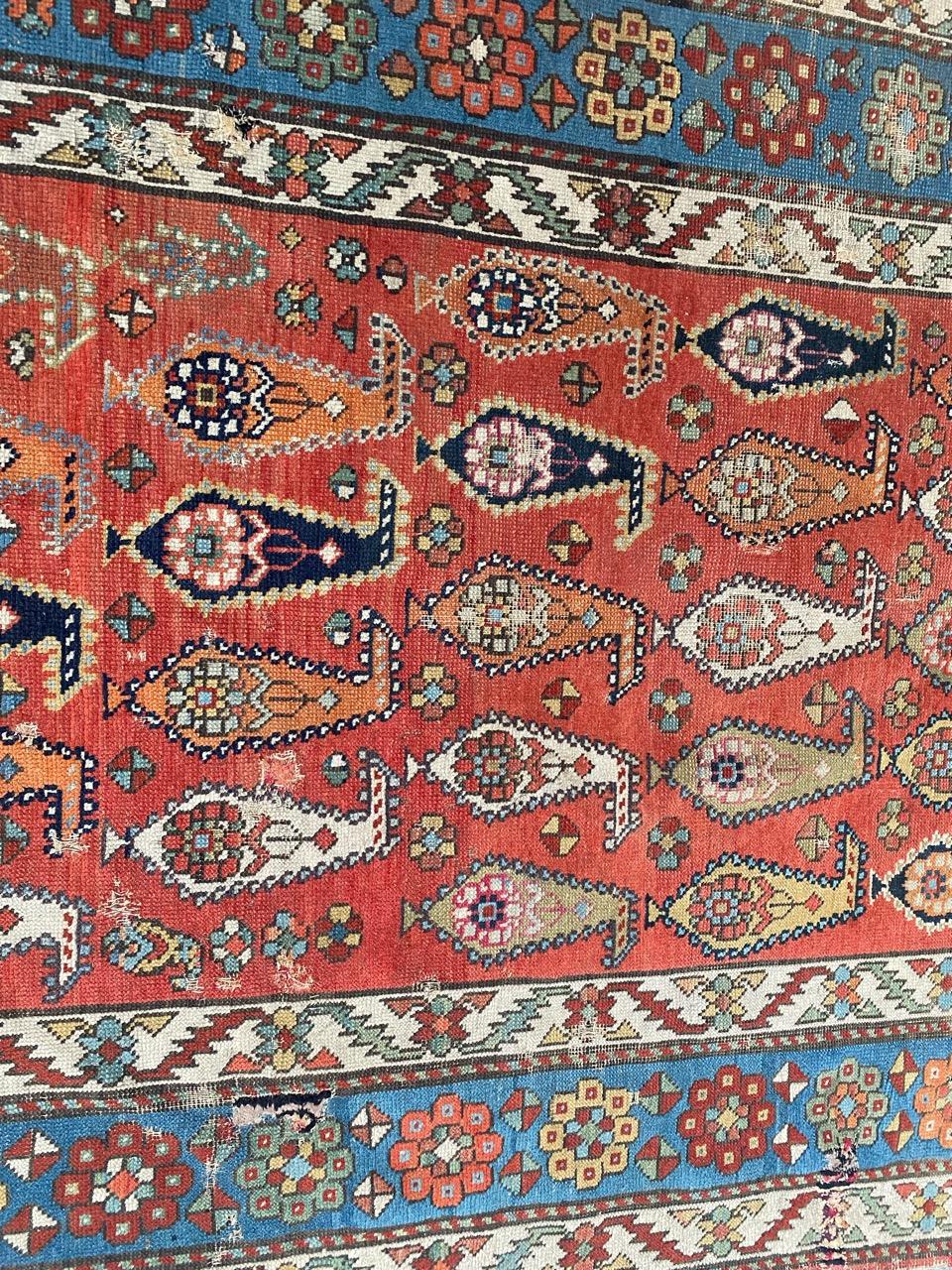 Hand-Knotted Bobyrug’s Antique Caucasian Shirwan Rug For Sale