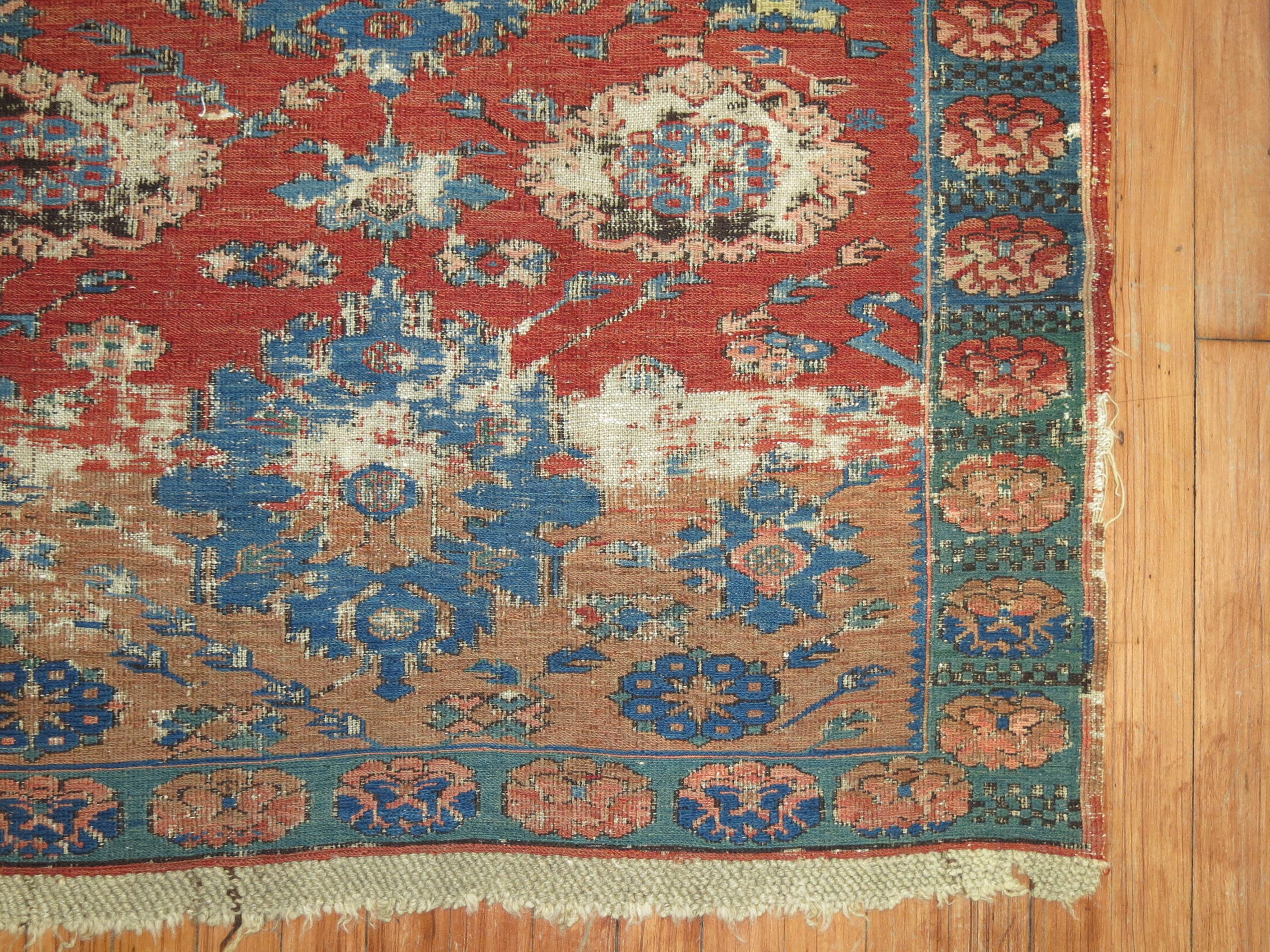 Tribal Tapis Soumac caucasien ancien en vente