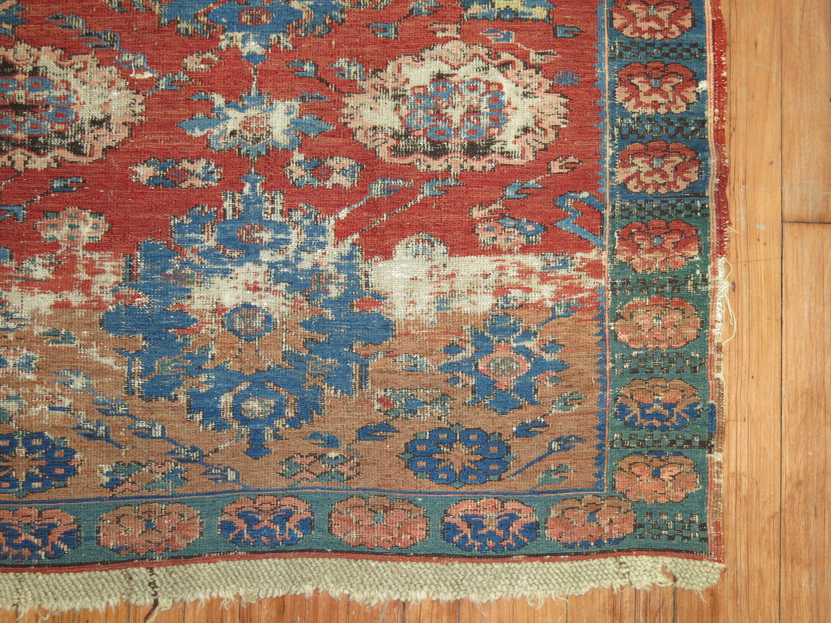 Tribal Antique Caucasian Soumac Rug For Sale