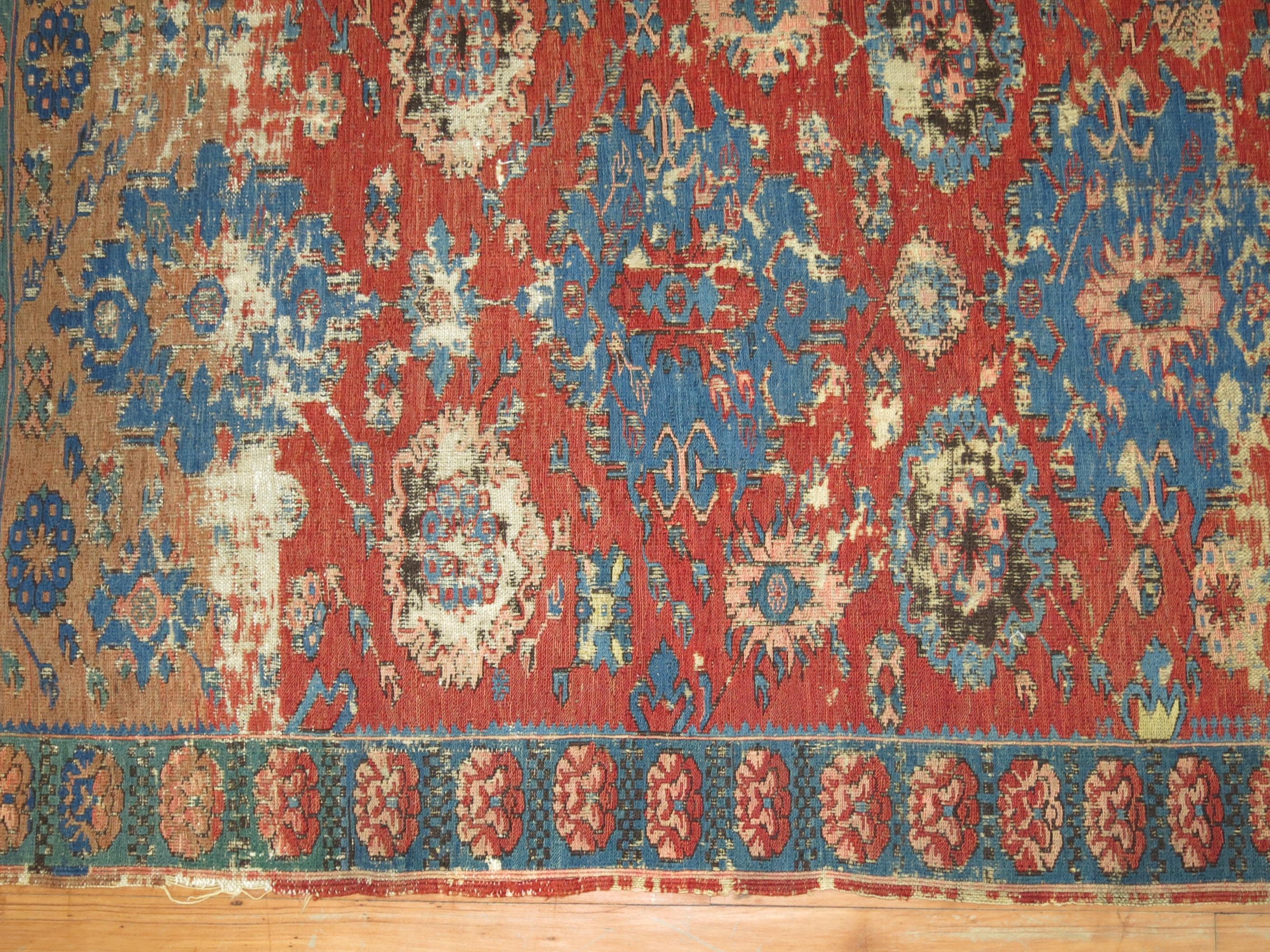 19th Century Antique Caucasian Soumac Rug For Sale