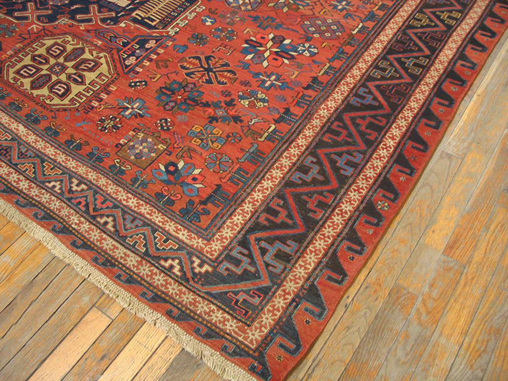 Wool 19th Century Caucasian Sumak Carpet ( 11'2
