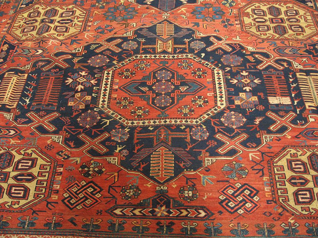 19th Century Caucasian Sumak Carpet ( 11'2