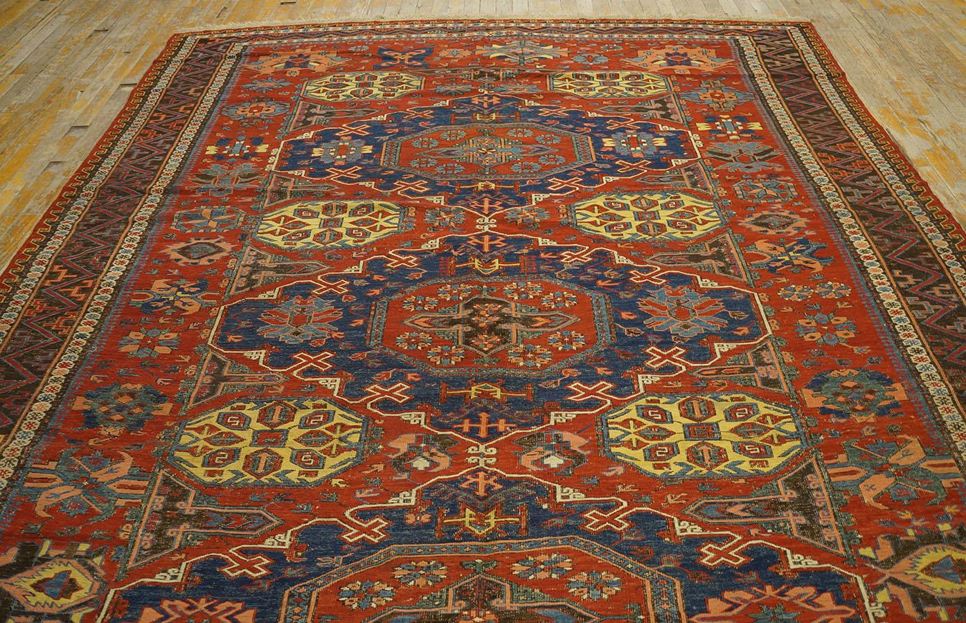 Late 19th Century Caucasian Soumak Flat-weave Carpet (7'6'' x 9 - 228 x 274 cm) For Sale 2