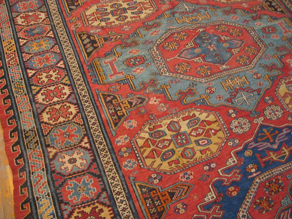 19th Century Caucasian Sumak Carpet ( 7'6