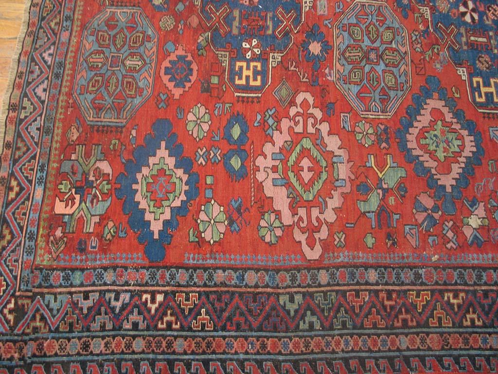 Hand-Woven Early 20th Century Caucasian Soumak Carpet ( 8'6