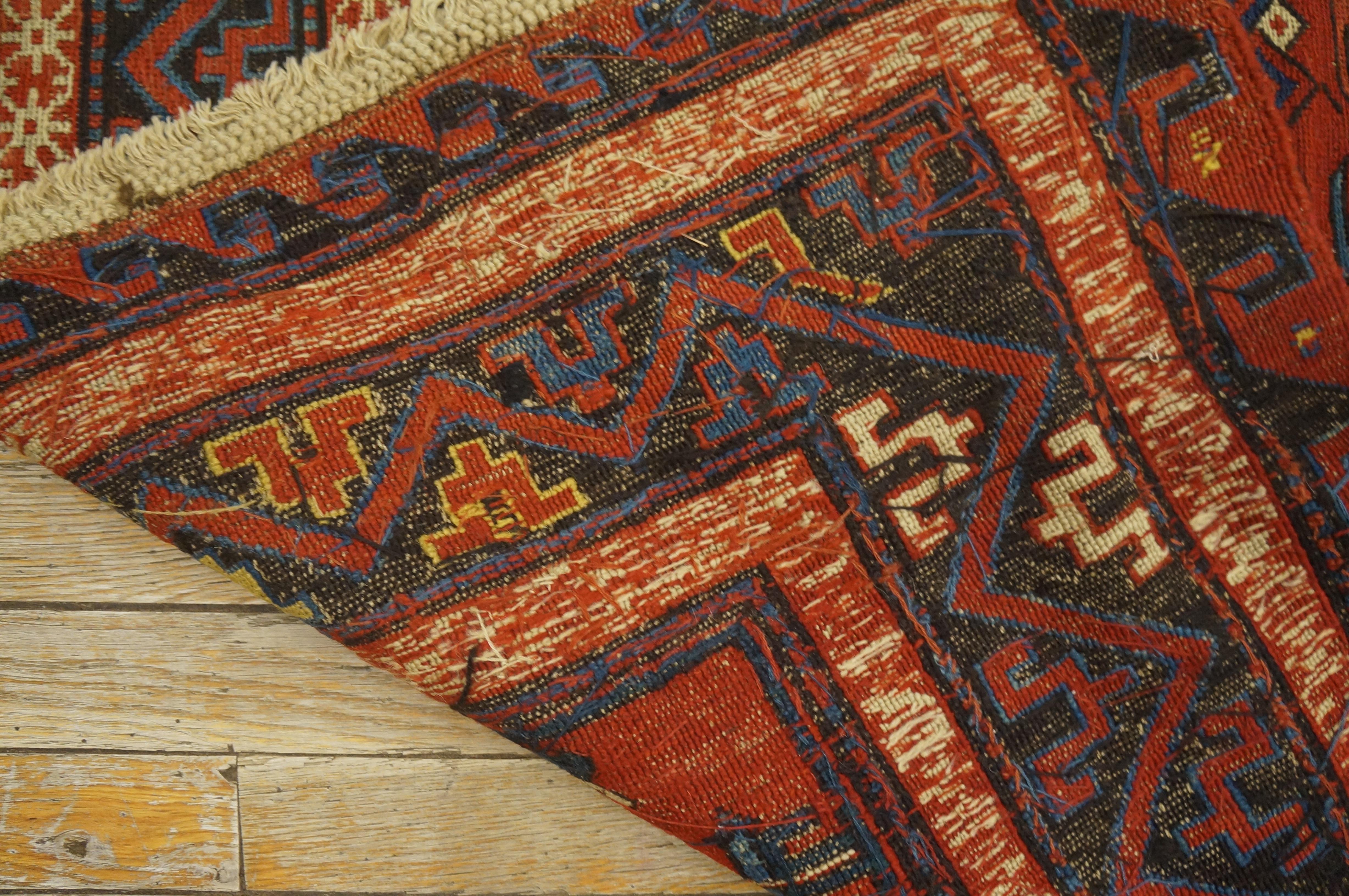 Kaukasischer Sumak-Teppich aus dem 19. Jahrhundert ( 11'2