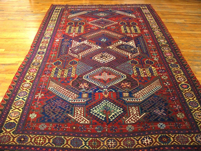 19th Century Caucasian Dragon Sumak Carpet ( 7'4" x 11'10" 223 x 360