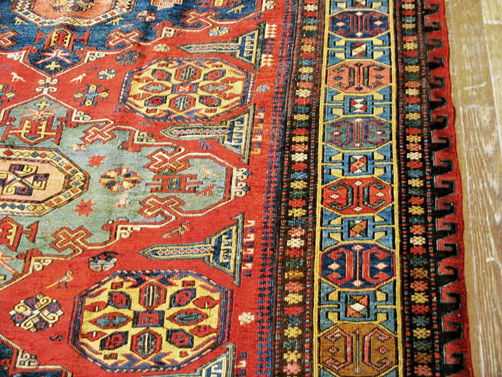 Hand-Knotted 19th Century Caucasian Soumak Carpet ( 5' x 8'3