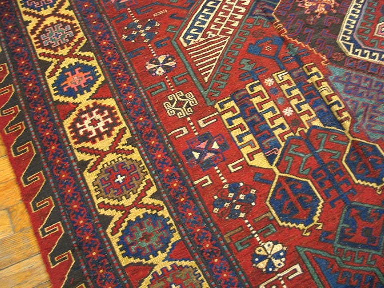 19th Century Caucasian Dragon Sumak Carpet ( 7'4" x 11'10" 223 x 360