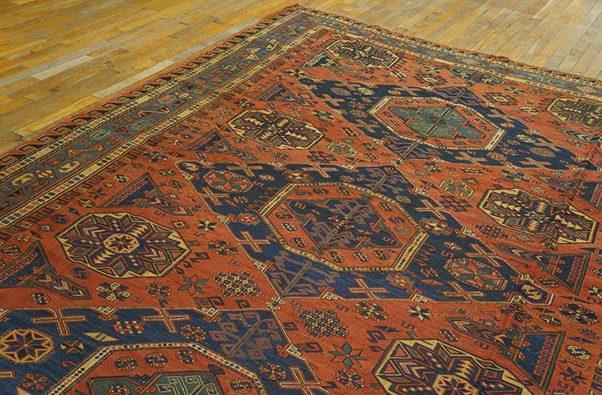 Late 19th Century Caucasian Sumak Carpet ( 7'6