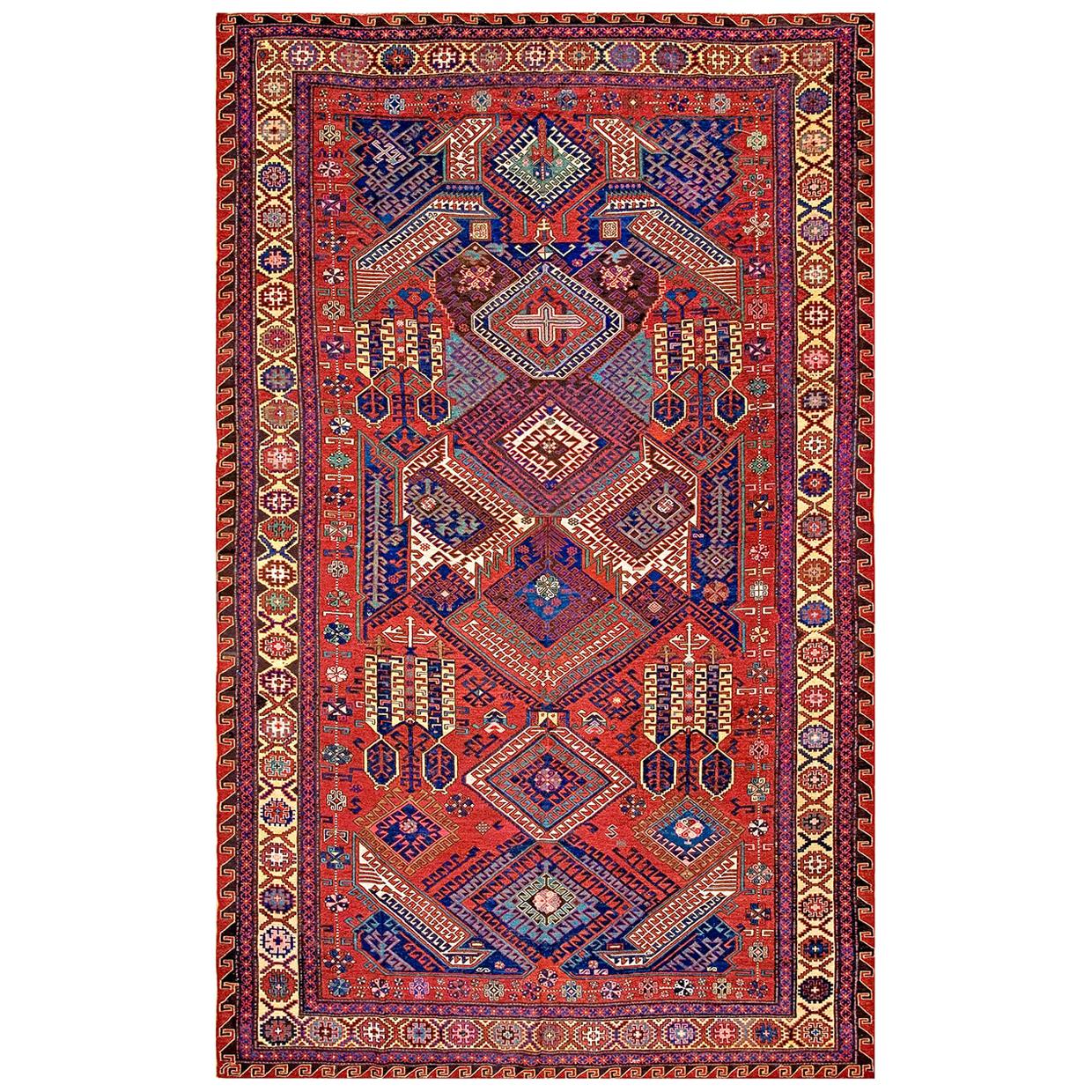 Kaukasischer Drachen-Sumak-Teppich aus dem 19. Jahrhundert ( 7''4 x 11''10 - 223 x 360)