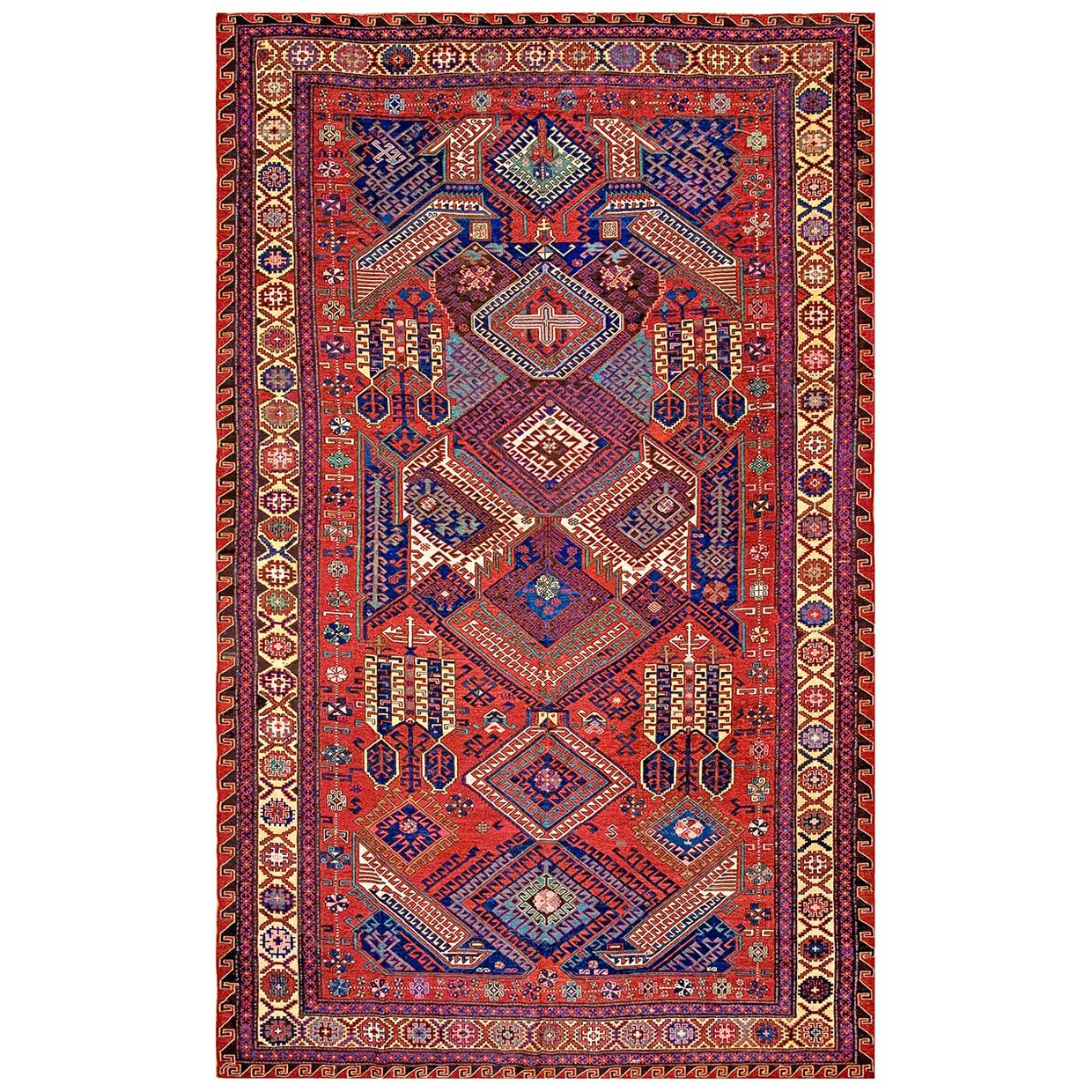 19th Century Caucasian Dragon Sumak Carpet ( 7'4" x 11'10" - 223 x 360 )