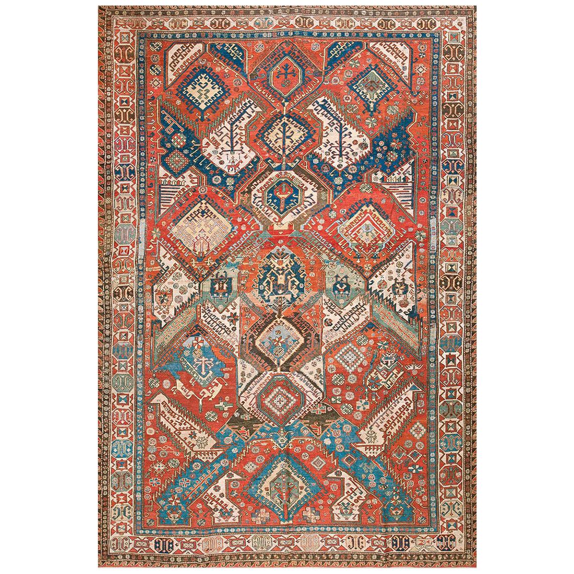 Tapis caucasien du 19e siècle en forme de dragon Sumak ( 6'10" x 9'4" - 208 x 284 )