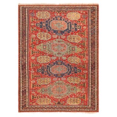 Vintage Caucasian Soumak Rug. Size: 7 ft 4 in x 9 ft 6 in