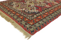 Antique Caucasian Soumak Rug with Rustic Arts & Crafts Style