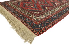 Antique Caucasian Soumak Rug with Tribal Style