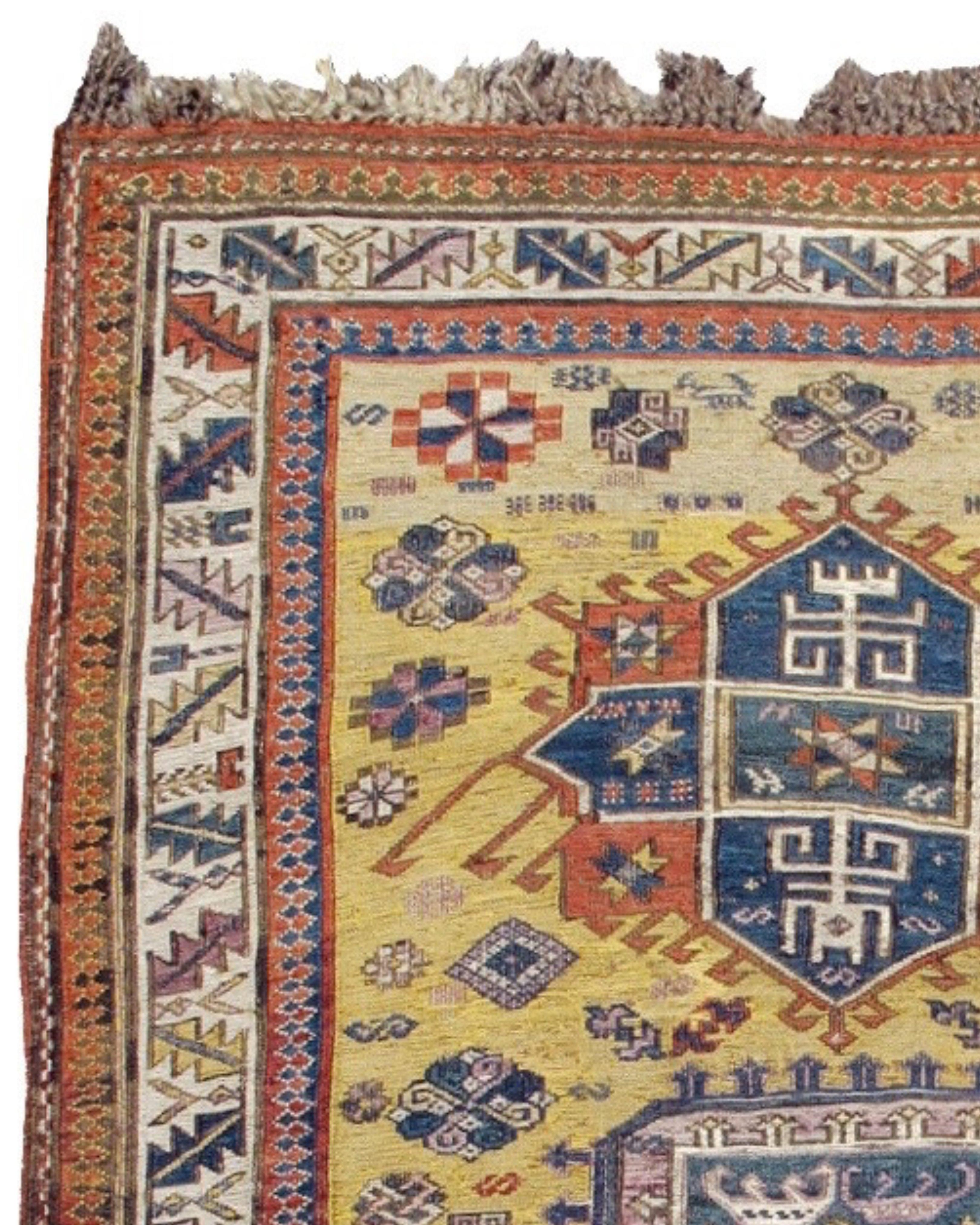Hand-Knotted Antique Caucasian Sumak Rug, Late 19th century For Sale