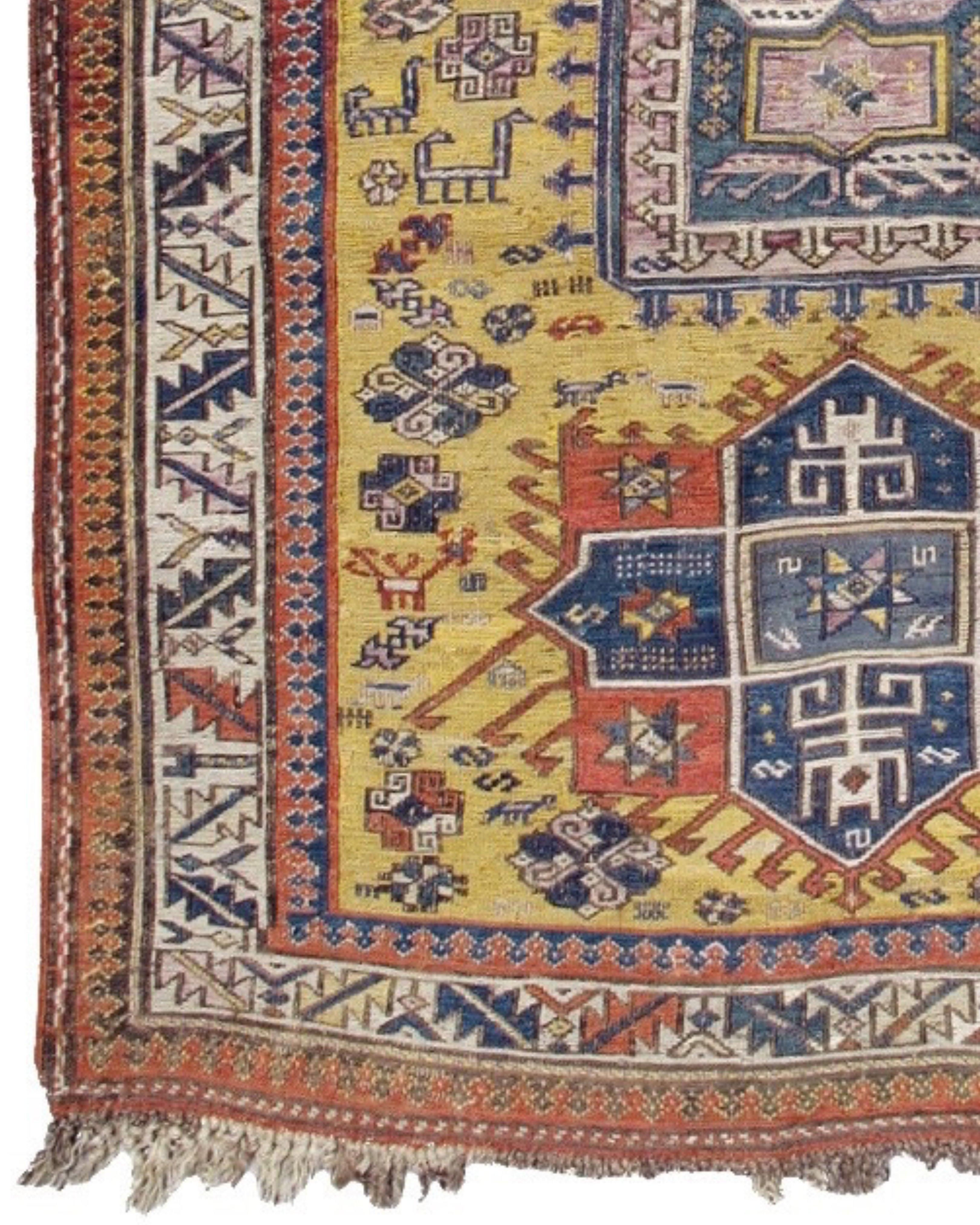 Antiker kaukasischer Sumak-Teppich, spätes 19. Jahrhundert (Handgeknüpft) im Angebot