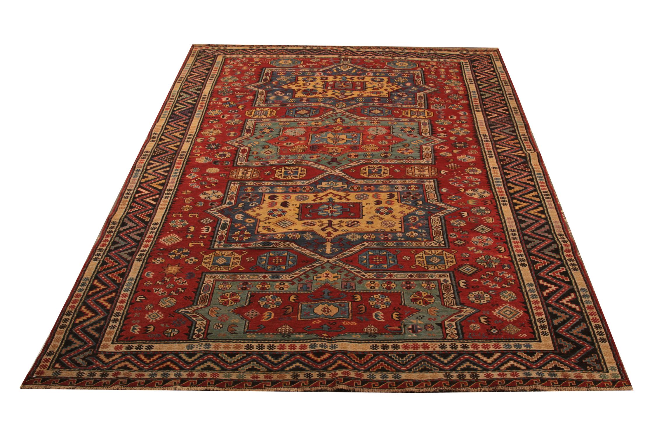 Needlework Antique Rug, Caucasian Sumakh Kilim Rug, Flat-Weave Carpet Oriental Rug For Sale