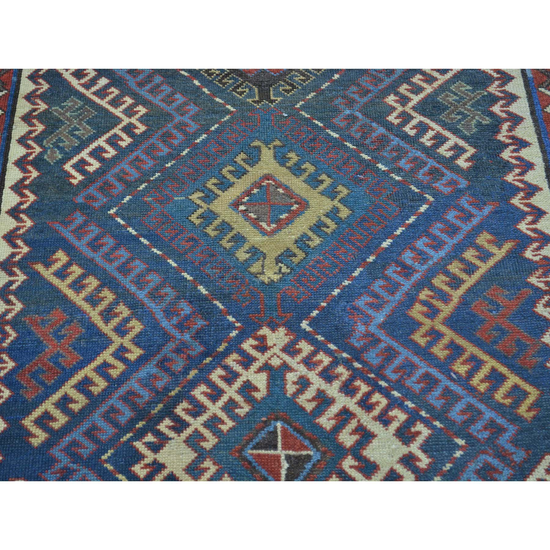 Russian Antique Caucasian Talesh Exc Cond Wide Runner Hand Knotted Rug, 4'0