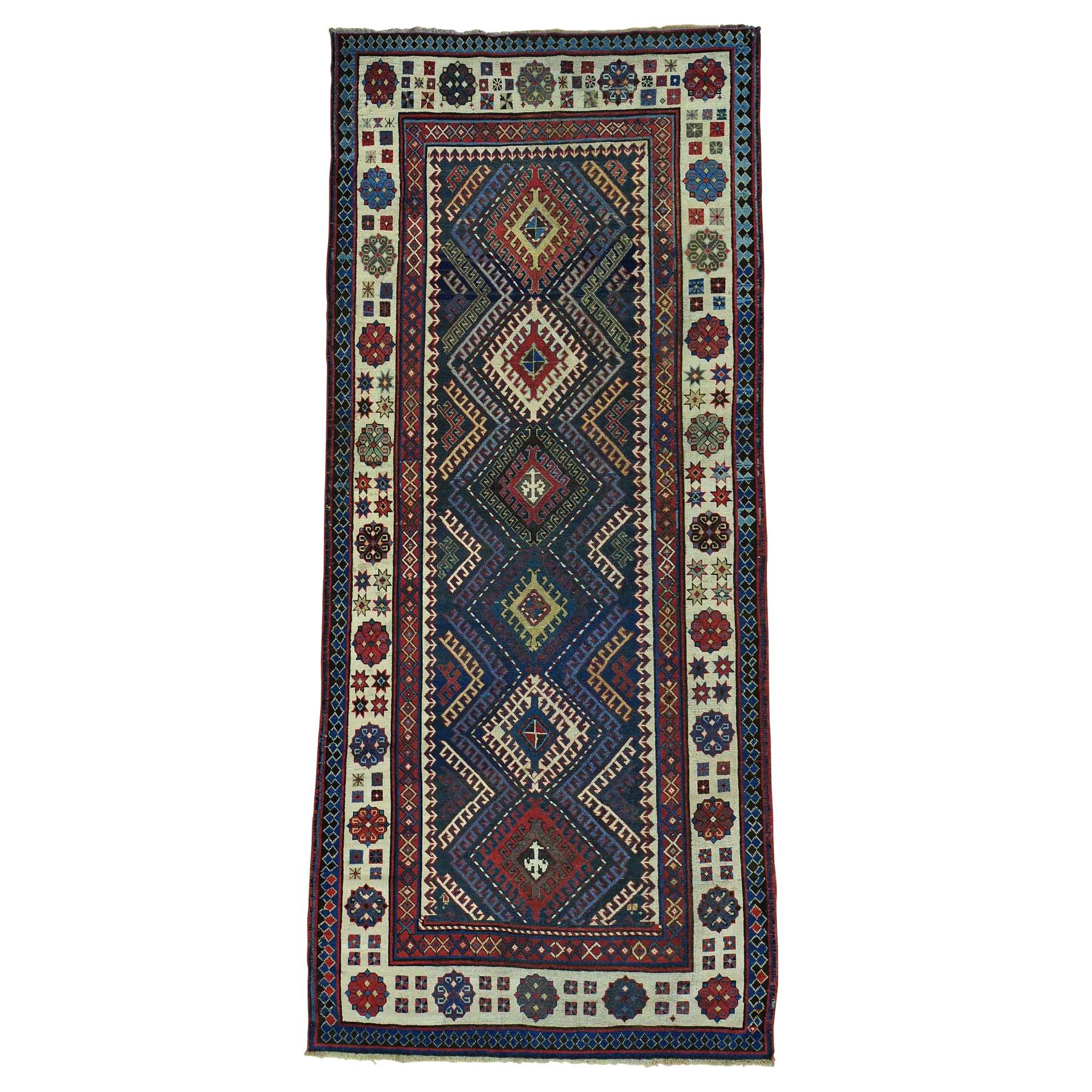 Antique Caucasian Talesh Exc Cond Wide Runner Hand Knotted Rug, 4'0" x 9'0" For Sale