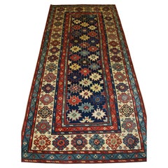 Antique Caucasian Talish Long Rug with All Over Star Design