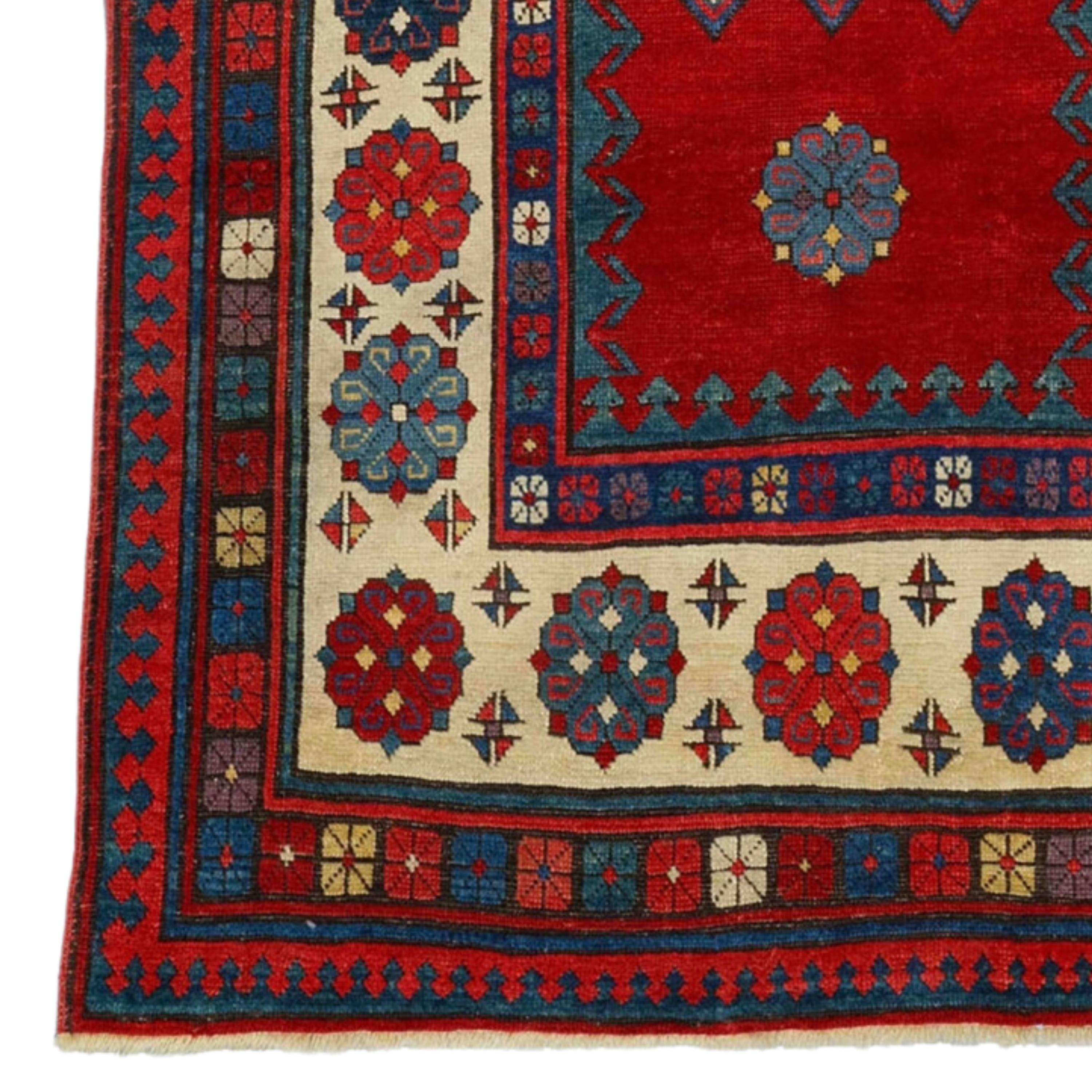 Caucasian Talish Rug  Caucasus Rug
South East Caucasus, Moghan region Talish Rug

Second half 19th Century South East Caucasus, Moghan region Talish Rug A rare Moghan woven in a long rug format. The Red met hane field is surrounded by green trefoils